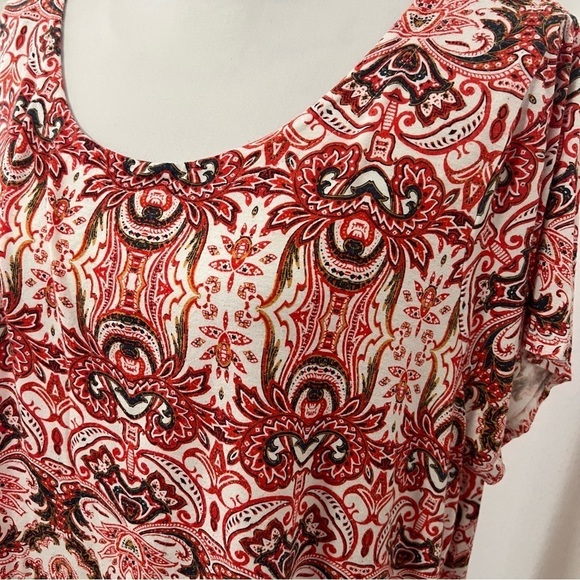 Artisan NY Women’s Scoop Neck Plus Size 1X Tunic Top Paisley Floral Print EUC - Picture 2 of 8